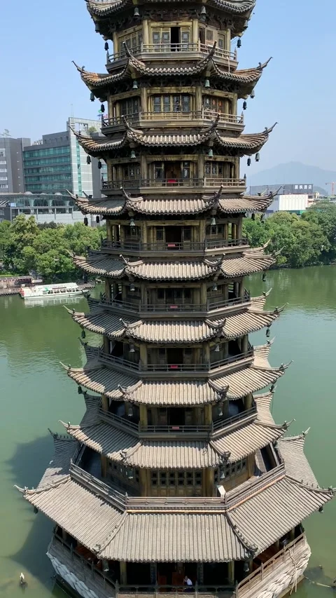 Sun pagoda in Guilin Stock-Footage 341276494
