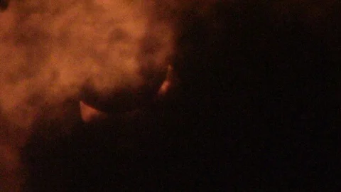 Sun Partial Solar Eclipse Ominous Clouds 6 Stock Footage 89858323