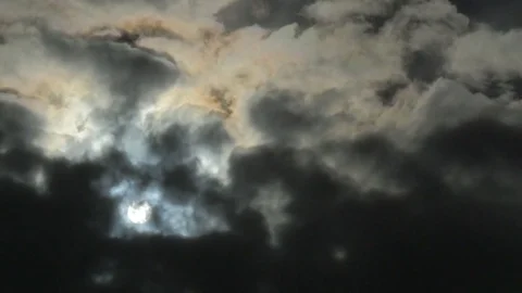 Sun Passing Behind Clouds 2 - Timelapse Stock Footage 80430883