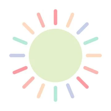Sun pastel color icon vector for your web design, logo, UI. illustration Stock Illustration