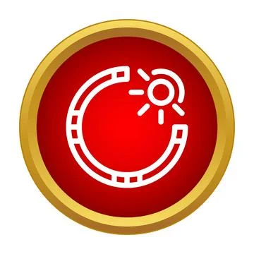 Sun path icon representing day cycle duration Illustrazione stock