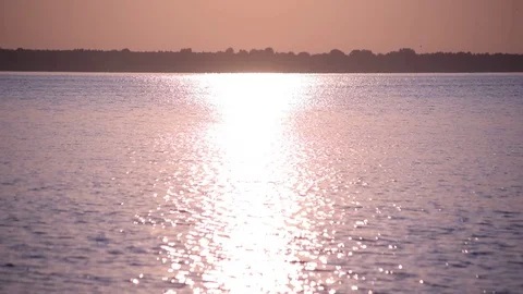 Sun path or way of light on water surface Stock Footage 72916965