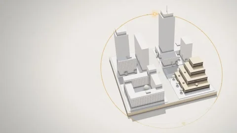 Sun Path Shadow Study Architectural Model Through One Day Seamless Loop Stock Footage 346728517