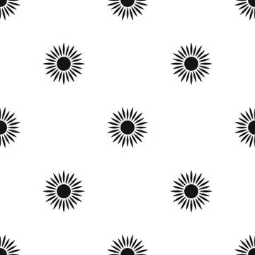 Sun pattern seamless black Stock Illustration