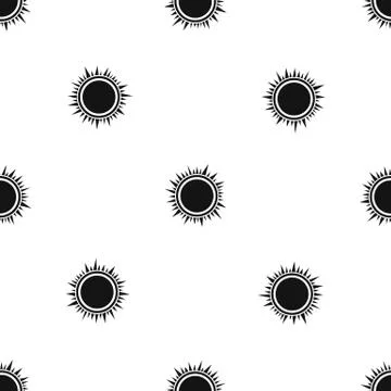 Sun pattern seamless black Illustrazione stock