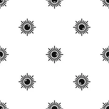 Sun pattern seamless black Stock Illustration