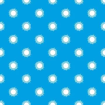Sun pattern seamless blue Stock Illustration