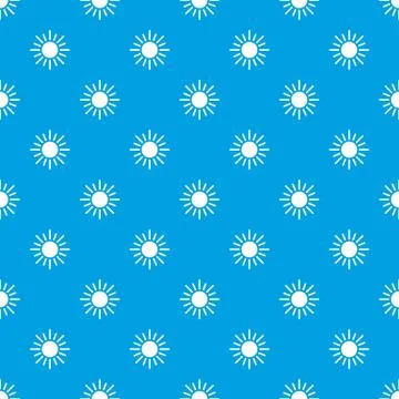 Sun pattern seamless blue Stock Illustration