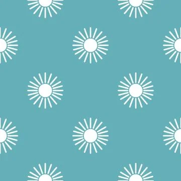 Sun pattern seamless blue Stock Illustration