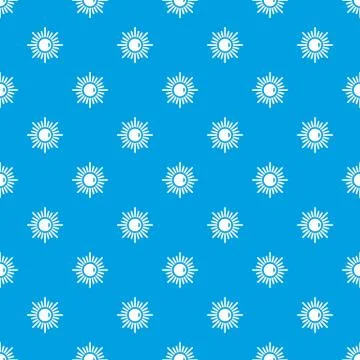 Sun pattern seamless blue Stock Illustration
