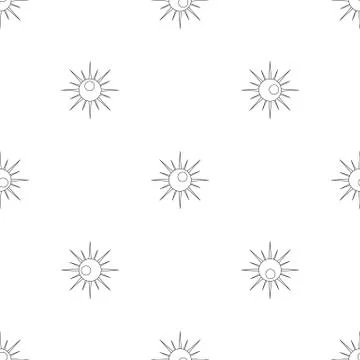Sun pattern seamless vector Illustrazione stock