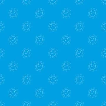 Sun pattern vector seamless blue Stock Illustration