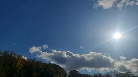 Sun Peaking Through Dark Clouds Stock Photos