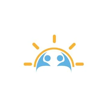 Sun people logo Stock Illustration