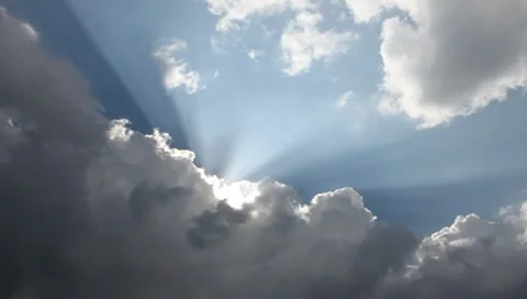 Sun Piercing Through Clouds over Kenya  (HD) Stock Footage 8550154