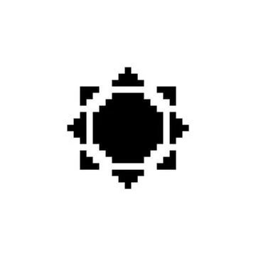 Sun. Pixel icon. Weather vector illustration Stock Illustration