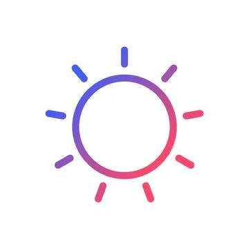Sun pixel perfect gradient linear ui icon Stock-Illustration
