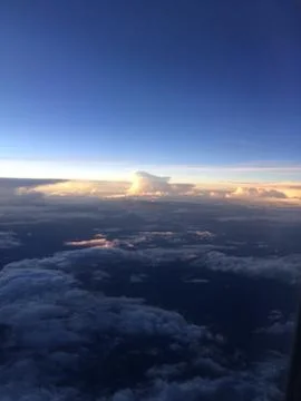 Sun from Plane Window 스톡 사진