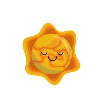 Sun. Planet. Cartoon. Sun. Flat, cartoon, vector Illustrazione stock