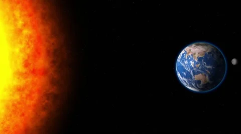 Sun Planet Earth Moon Space Stars Stock Footage 55201290