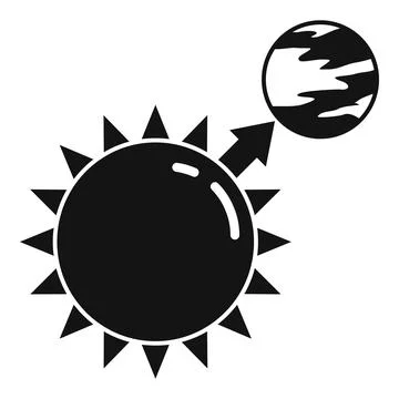 Sun planet gravity icon, simple style Stock Illustration