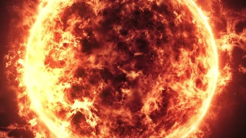 The Sun Planet Surface with Solar Flares - Burning Hot Star Space Loop 動画素材 338191971