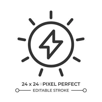 Sun power line ui icon Ilustração Stock