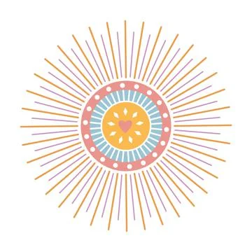 Sun print boho minimalist printable wall art geometric abstract sunset print Stock Illustration