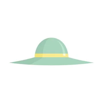 Sun protect Hat icon in flat style Stock Illustration