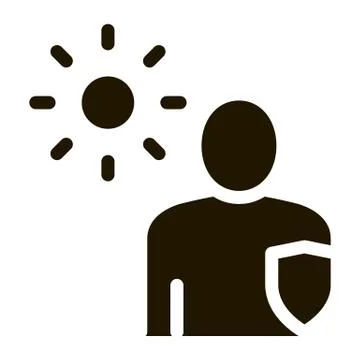 Sun Protected Man Icon Vector Glyph Illustration Stock Illustration