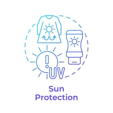 Sun protection blue gradient concept icon Stock Illustration