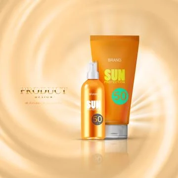 Sun protection cosmetics. Stock Illustration