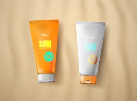Sun protection cosmetics. Stock Illustration