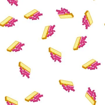 Sun protection cream layer isometric icon seamless pattern 库存插图