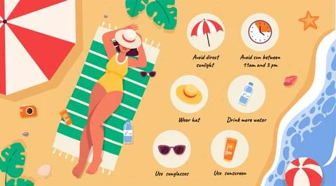Sun protection infographic vector concept Stock Illustration