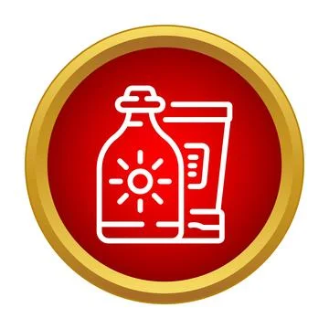 Sun protection lotion blocking uv rays icon Ilustração Stock