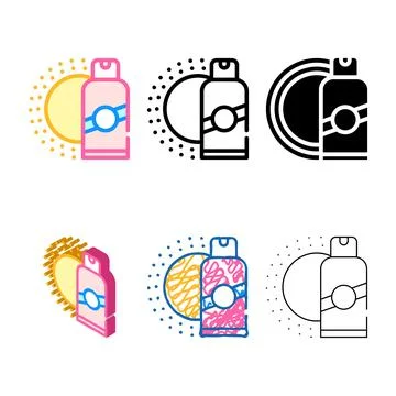 Sun protective modern skin bottle color icon vector Stock Illustration