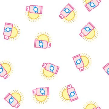 Sun protective skin bottle vector seamless pattern Stock Illustration