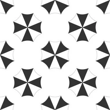Sun protective umbrella fo beach icon seamless pattern on white background Stock Illustration