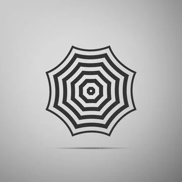 Sun protective umbrella fo beach icon isolated on grey background. Large parasol Stock Illustration