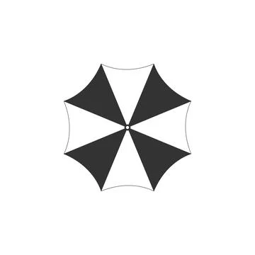 Sun protective umbrella fo beach icon isolated. Large parasol for outdoor space Stock Illustration