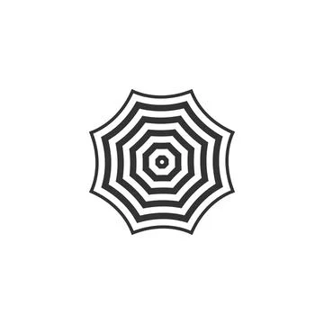 Sun protective umbrella fo beach icon isolated. Large parasol for outdoor space Stock Illustration