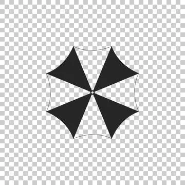Sun protective umbrella fo beach icon isolated on transparent background. Large Stock Illustration