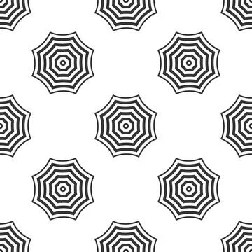 Sun protective umbrella fo beach icon seamless pattern on white background Stock Illustration