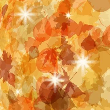 Sun pushing through a varicoloured leaves. EPS 8 Stock Illustration