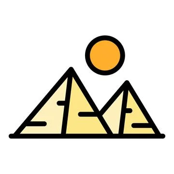 Sun pyramid icon vector flat 스톡 일러스트