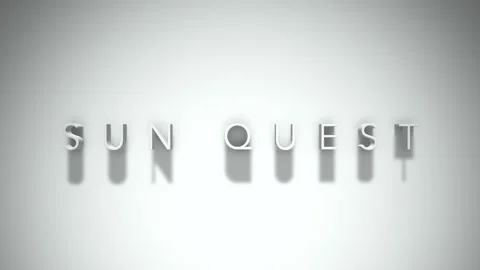Sun quest 3D title animation with shadows on a white background Stock Footage 297661885
