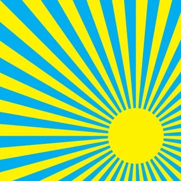 Sun in the radiating rays. Stock Illustration