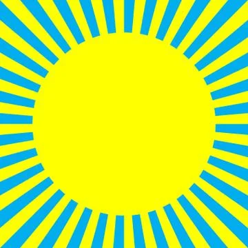 Sun in the radiating rays. Stock Illustration