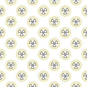 Sun Radiation vector Radioactive seamless pattern in outline style Illustrazione stock